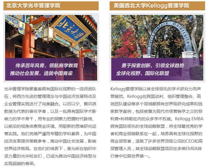 北京大学光华管理学院与美国西北大学EMBA介绍